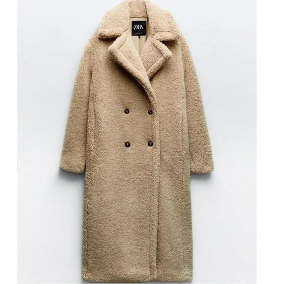 ZARA EXTRA LONG FAUX SHEARLING COAT - Picture 3 of 5
